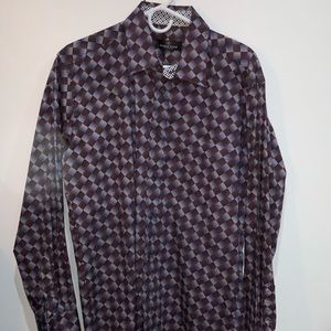 Large Red and Blue Gorgeous Bugatchi Button Down
